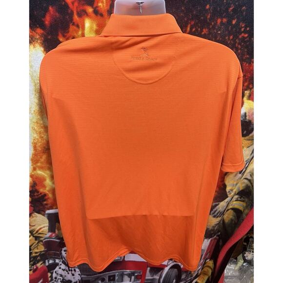 New PEBBLE BEACH Performance Golf‎ Polo Short Sleeve Shirt Men's XL Orange NWT - Picture 2 of 13